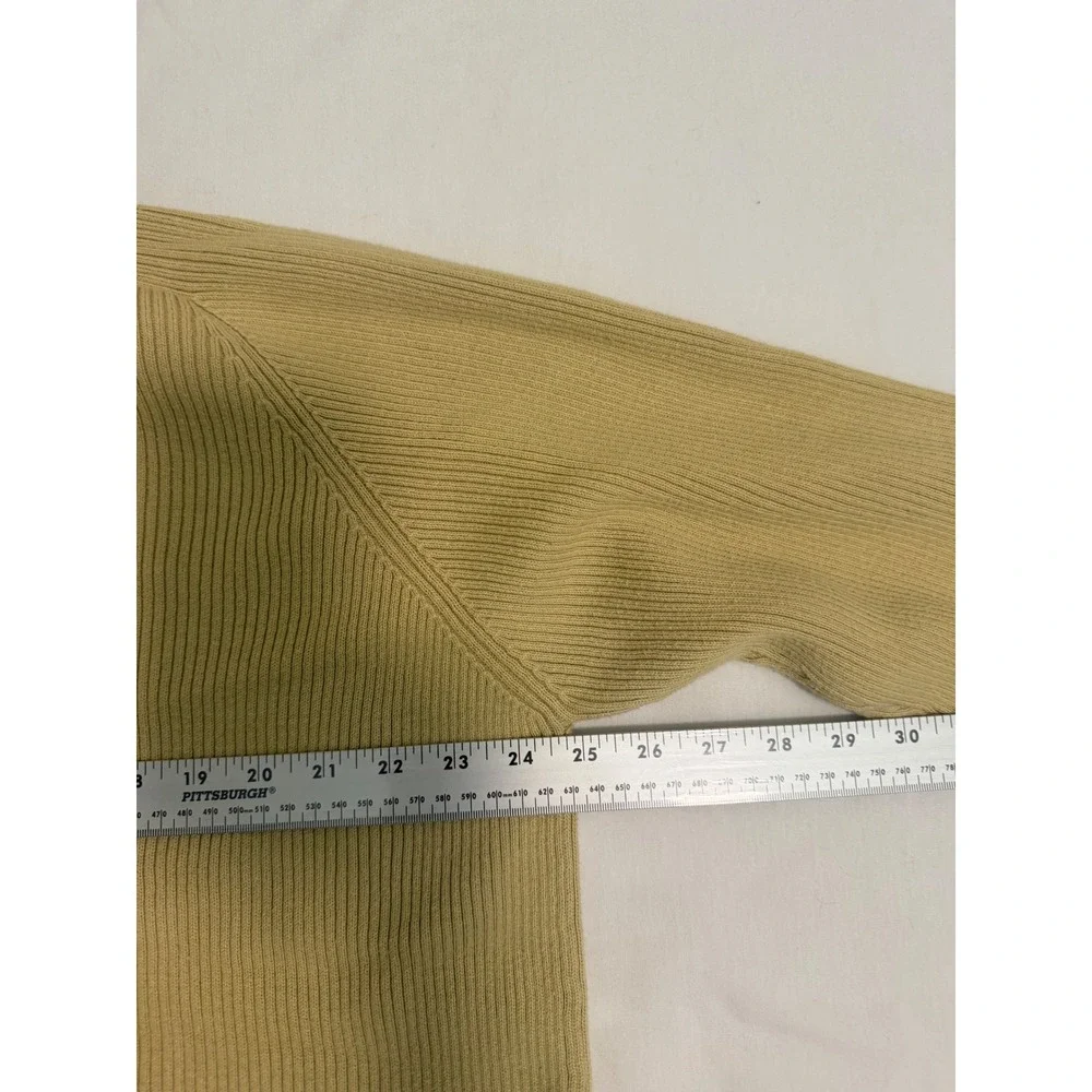 Valerie Stevens Casual Woman Mustard Yellow Cotton Ribbed Turtleneck Sweater 2X